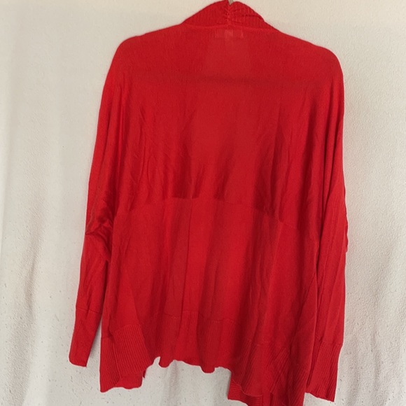 SALE Red Orange Open Front long sleeve Bat Wing Cardigan - Picture 10 of 10